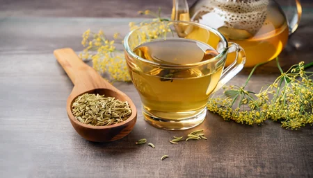 Herbal infusion fennel tea